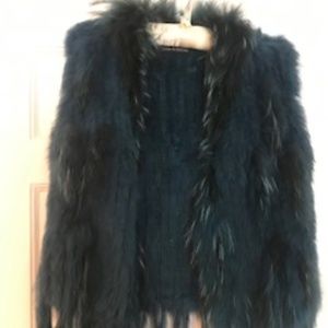 Teal Rabbit Fur Vest